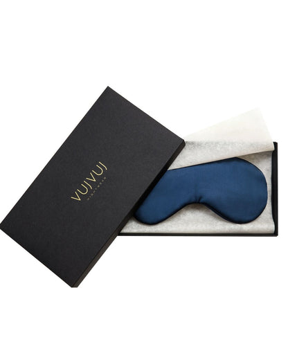 Silk Sleep Mask In Inky Blue - ScentiMelti Home Fragrance, Beauty & Gifts UK