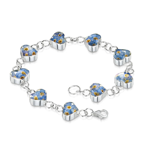 Forget-Me-Not Heart Bracelet - Sterling Silver & Gold-Plated Options - ScentiMelti Home Fragrance, Beauty & Gifts UK