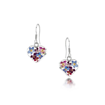 Silver Drop Earrings - Purple Haze - Sm Heart - ScentiMelti Home Fragrance, Beauty & Gifts UK