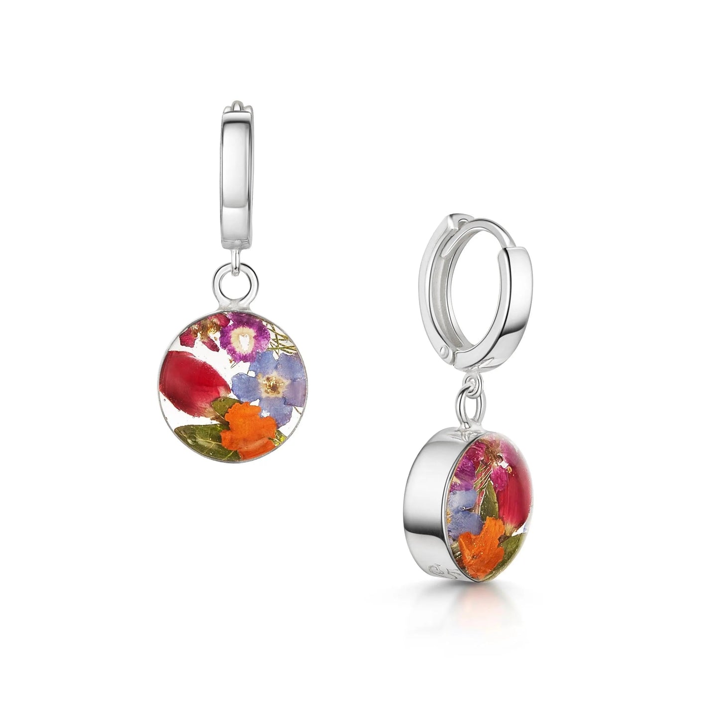 Silver Huggie Earring - Mixed - Round - ScentiMelti Home Fragrance, Beauty & Gifts UK