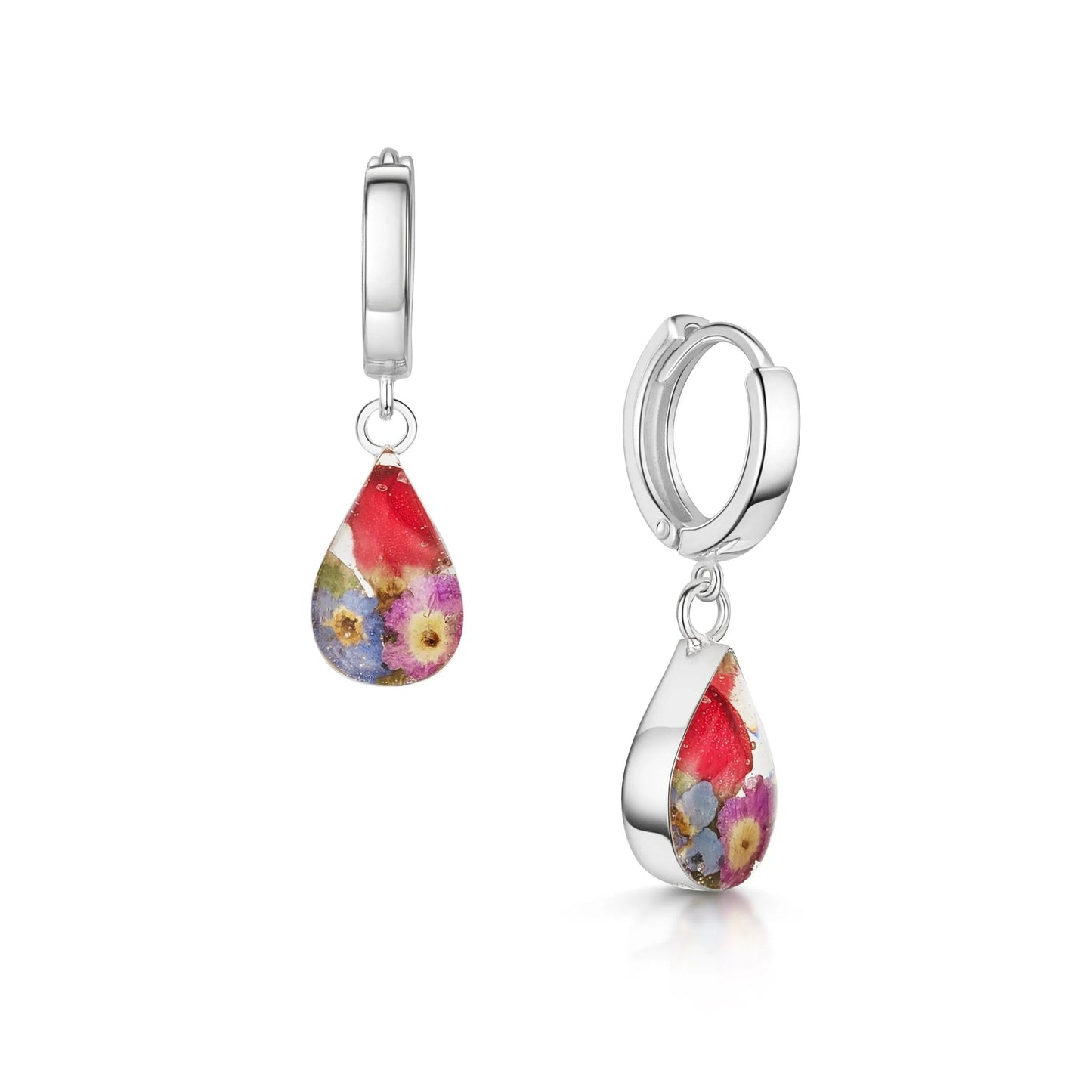 Silver Huggie Earring - Mixed - Teardrop - ScentiMelti Home Fragrance, Beauty & Gifts UK