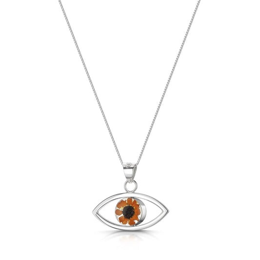 Silver Necklace - Sunflower - Lucky Eye - ScentiMelti Home Fragrance, Beauty & Gifts UK