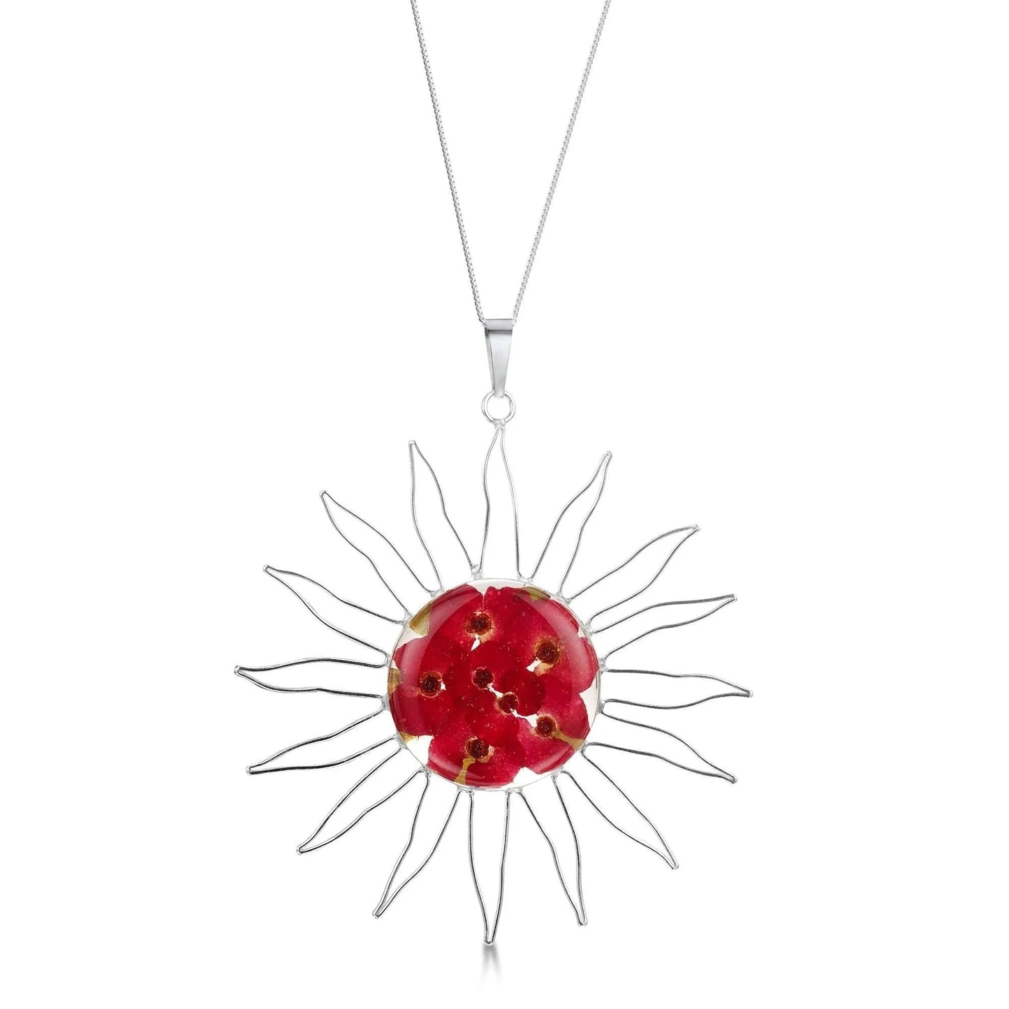 Silver Pendant - Poppy - Lg Sun - ScentiMelti Home Fragrance, Beauty & Gifts UK