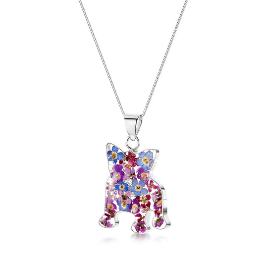 Silver Pendant - Purple haze - French Bulldog - ScentiMelti Home Fragrance, Beauty & Gifts UK