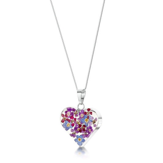 Silver Pendant - Purple Haze - Med Heart - ScentiMelti Home Fragrance, Beauty & Gifts UK