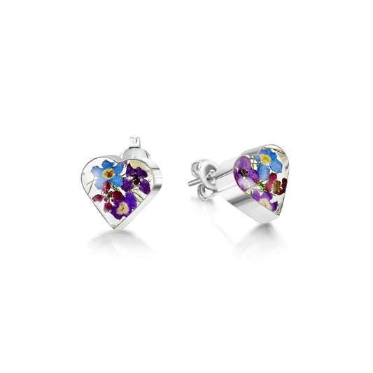 Silver Stud Earrings - Purple Haze - Heart - ScentiMelti Home Fragrance, Beauty & Gifts UK