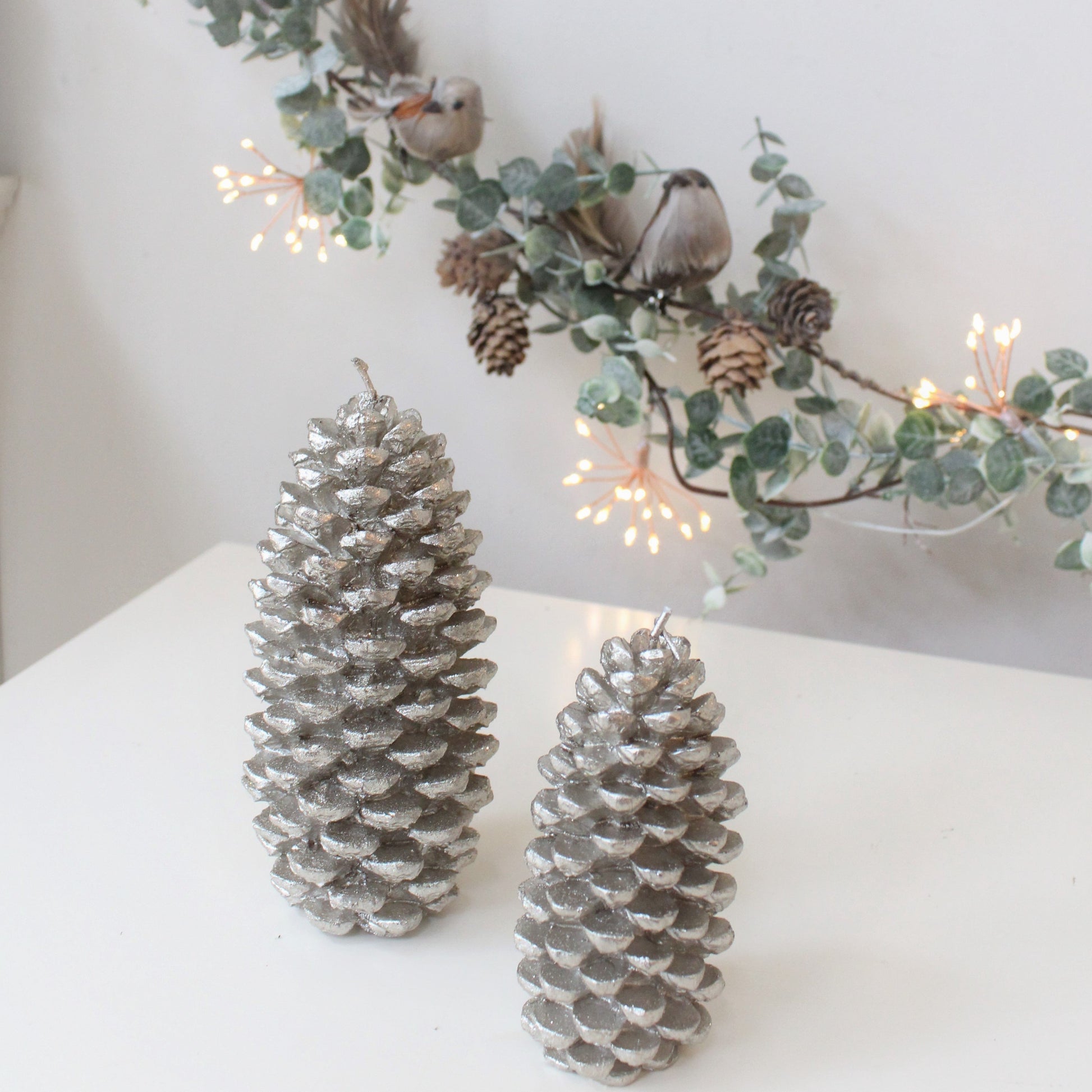 Christmas Pinecone Candle - Silver - ScentiMelti Home Fragrance, Beauty & Gifts UK