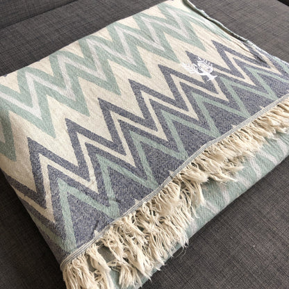 Sirocco Organic Cotton Jacquard Weave Throw Wildash London ScentiMelti Wax Melts