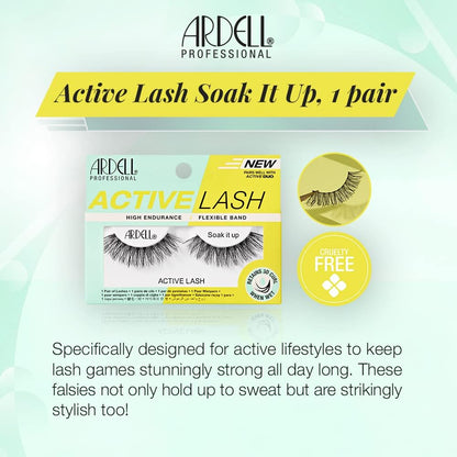 Ardell Active Lash Soak It Up False Eyelashes, Water-resistant, Medium Volume and Length, Vegan Friendly, 1 Pair (Pack of 1) - ScentiMelti Home Fragrance, Beauty & Gifts UK