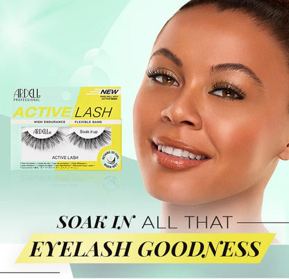 Ardell Active Lash Soak It Up False Eyelashes, Water-resistant, Medium Volume and Length, Vegan Friendly, 1 Pair (Pack of 1) - ScentiMelti Home Fragrance, Beauty & Gifts UK