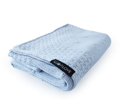 Soft All Season Bamboo Baby Blanket "Popcorn" - Blue - ScentiMelti Home Fragrance, Beauty & Gifts UK