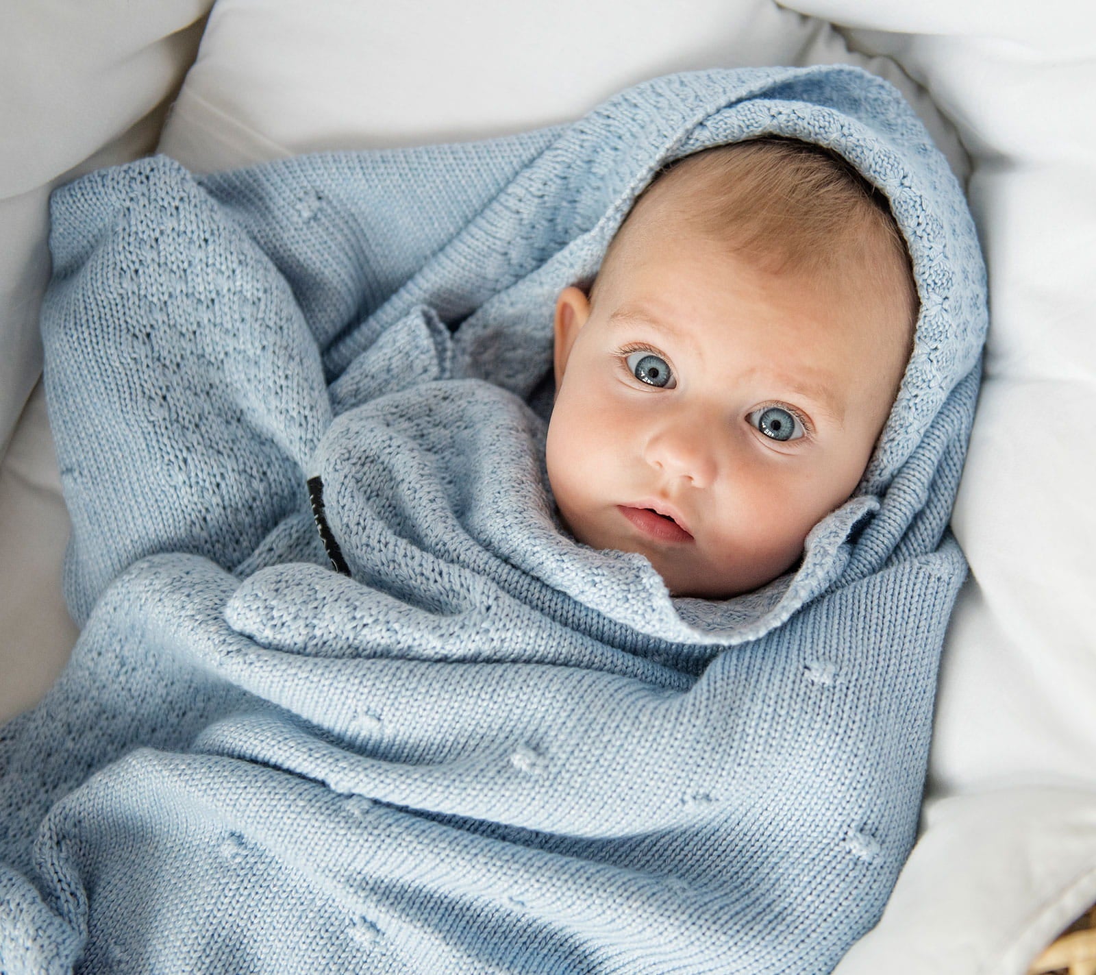 Soft All Season Bamboo Baby Blanket "Popcorn" - Blue - ScentiMelti Home Fragrance, Beauty & Gifts UK