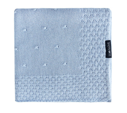 Soft All Season Bamboo Baby Blanket "Popcorn" - Blue - ScentiMelti Home Fragrance, Beauty & Gifts UK