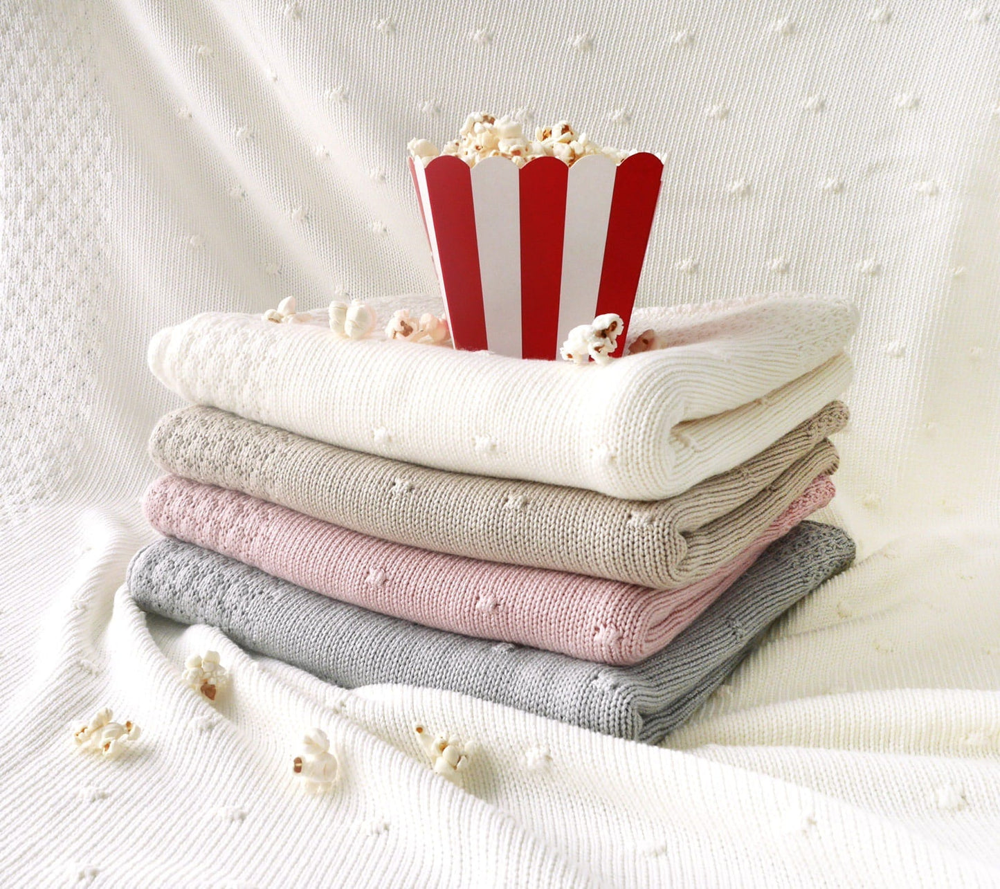 Soft All Season Bamboo Baby Blanket "Popcorn" - Grey - ScentiMelti Home Fragrance, Beauty & Gifts UK