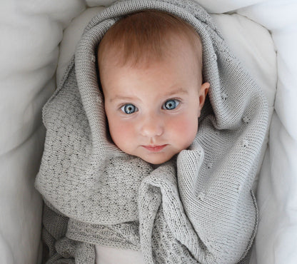 Soft All Season Bamboo Baby Blanket "Popcorn" - Grey - ScentiMelti Home Fragrance, Beauty & Gifts UK