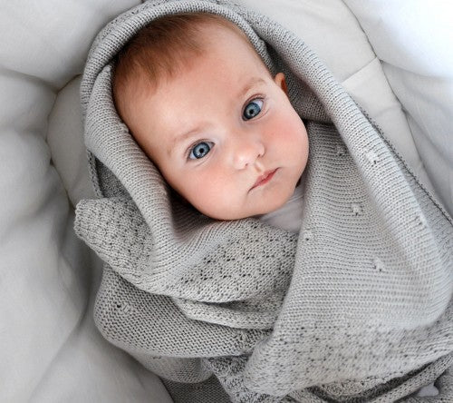 Soft All Season Bamboo Baby Blanket "Popcorn" - Grey - ScentiMelti Home Fragrance, Beauty & Gifts UK