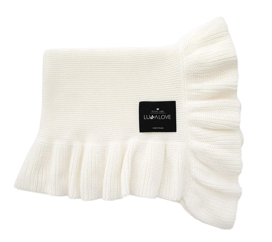 Soft bamboo baby blanket with a frill - Coconut - ScentiMelti Home Fragrance, Beauty & Gifts UK