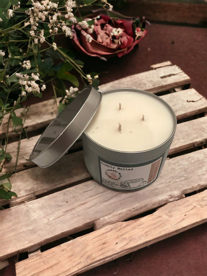 Spiced Cappuccino Three Wick Candle in a Tin - ScentiMelti Home Fragrance, Beauty & Gifts UK