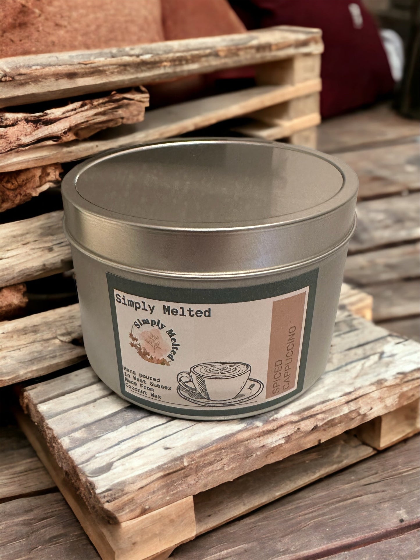 Spiced Cappuccino Three Wick Candle in a Tin - ScentiMelti Home Fragrance, Beauty & Gifts UK