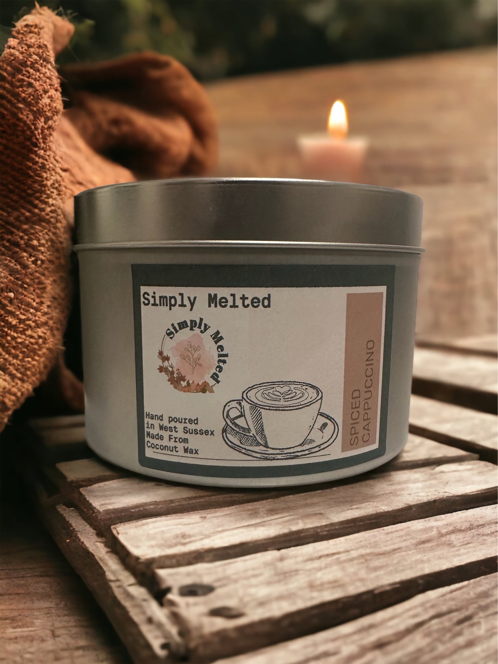 Spiced Cappuccino Three Wick Candle in a Tin - ScentiMelti Home Fragrance, Beauty & Gifts UK