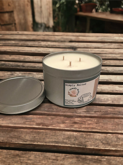 Spiced Cappuccino Three Wick Candle in a Tin - ScentiMelti Home Fragrance, Beauty & Gifts UK