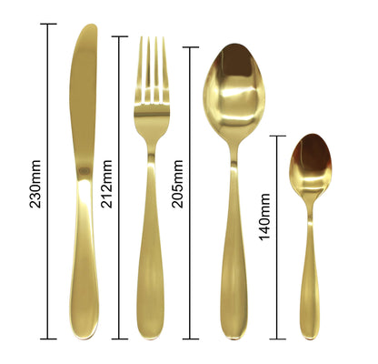 Cutlery Sets Stainless Steel Gold 16 24 32 piece Set Tableware Dinner Flatware Glim&Glam - ScentiMelti Home Fragrance, Beauty & Gifts UK