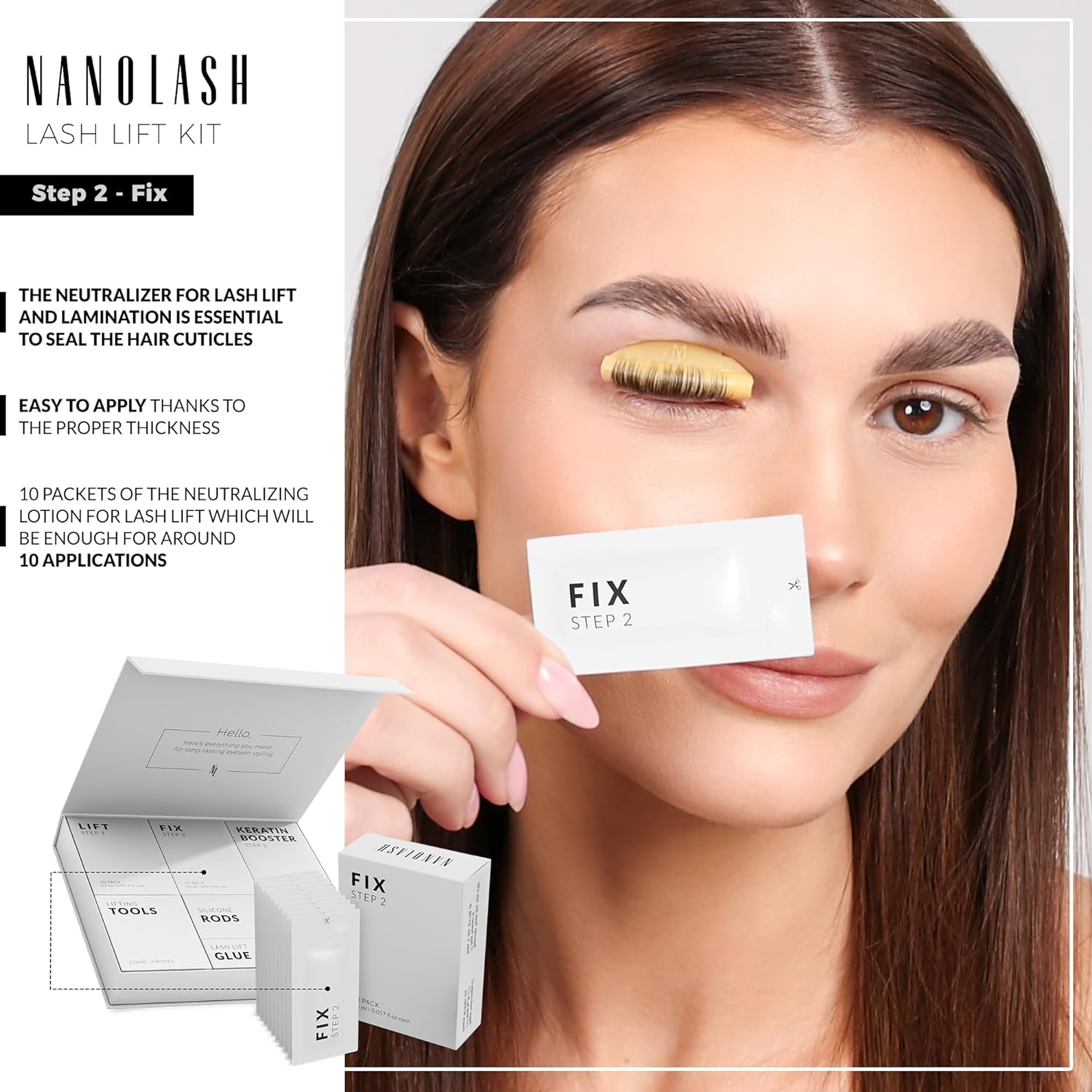 Nanolash Step 2 Fix 10 sachets - lash lift and lamination neutralizer Beauty Goddess ScentiMelti Wax Melts