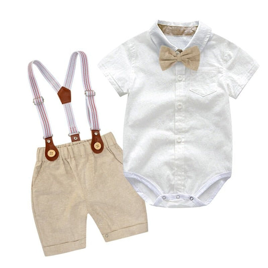 Summer Gentleman Set for Baby Boys: Soft Cotton Romper + Belted Pants RoniCorn ScentiMelti Wax Melts