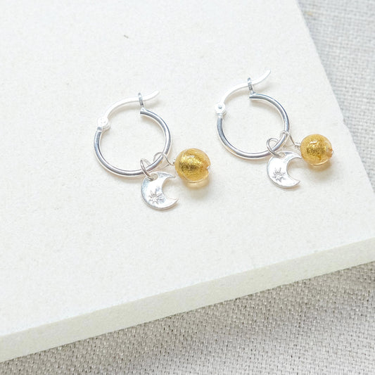 Sun and Moon Earrings - Sterling Silver Lezzeri ScentiMelti Wax Melts