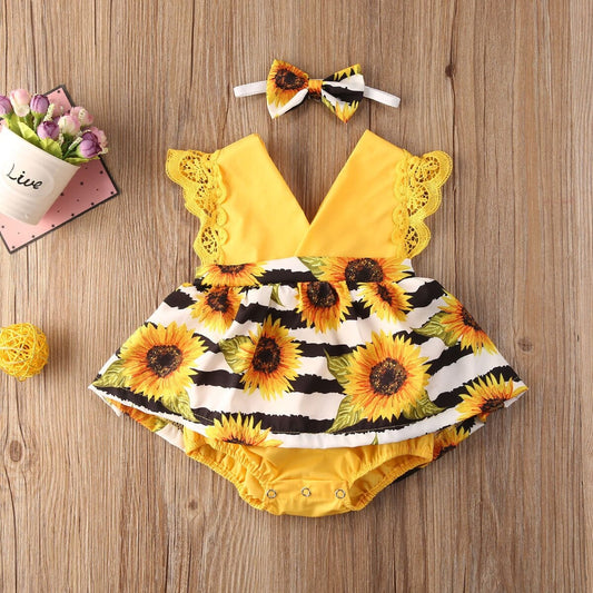 Sunflower Lace Ruffle Romper & Headband Set for Newborn Girls RoniCorn ScentiMelti Wax Melts