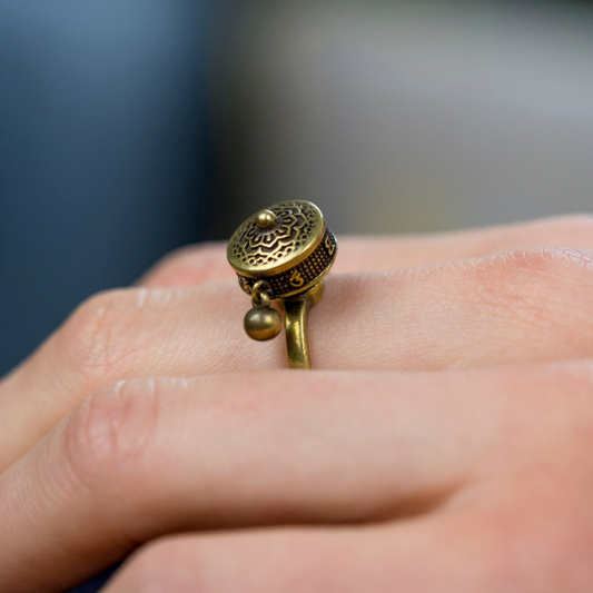 Silver Bronz Adjustable Buddhist Tibetan Spinner Monk Prayer Ring - ScentiMelti Home Fragrance, Beauty & Gifts UK