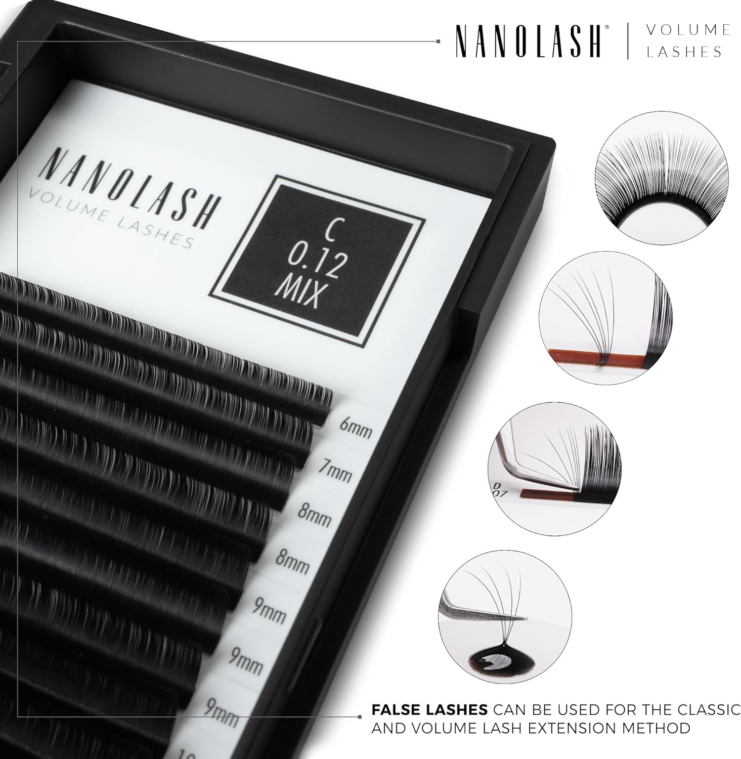 Nanolash Volume Lashes - false lashes for professional eyelash extensions, volume eyelash extensions (0.12 D, 9mm) Beauty Goddess ScentiMelti Wax Melts