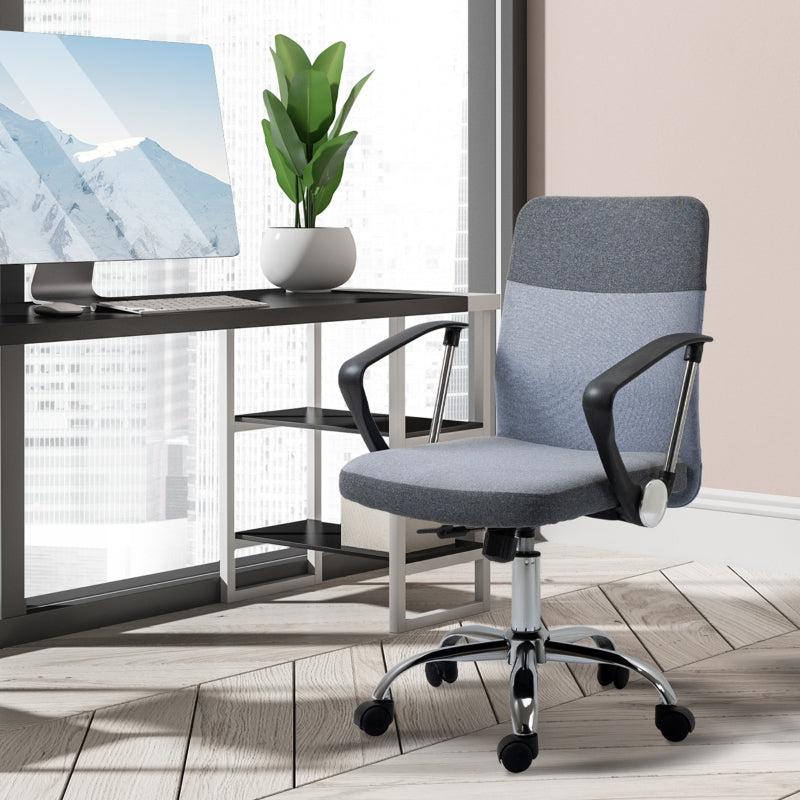 Office Chair gaming chair Linen Fabric Swivel Computer Desk Chair Home Study Adjustable Chair with Wheels, Grey - ScentiMelti Home Fragrance, Beauty & Gifts UK