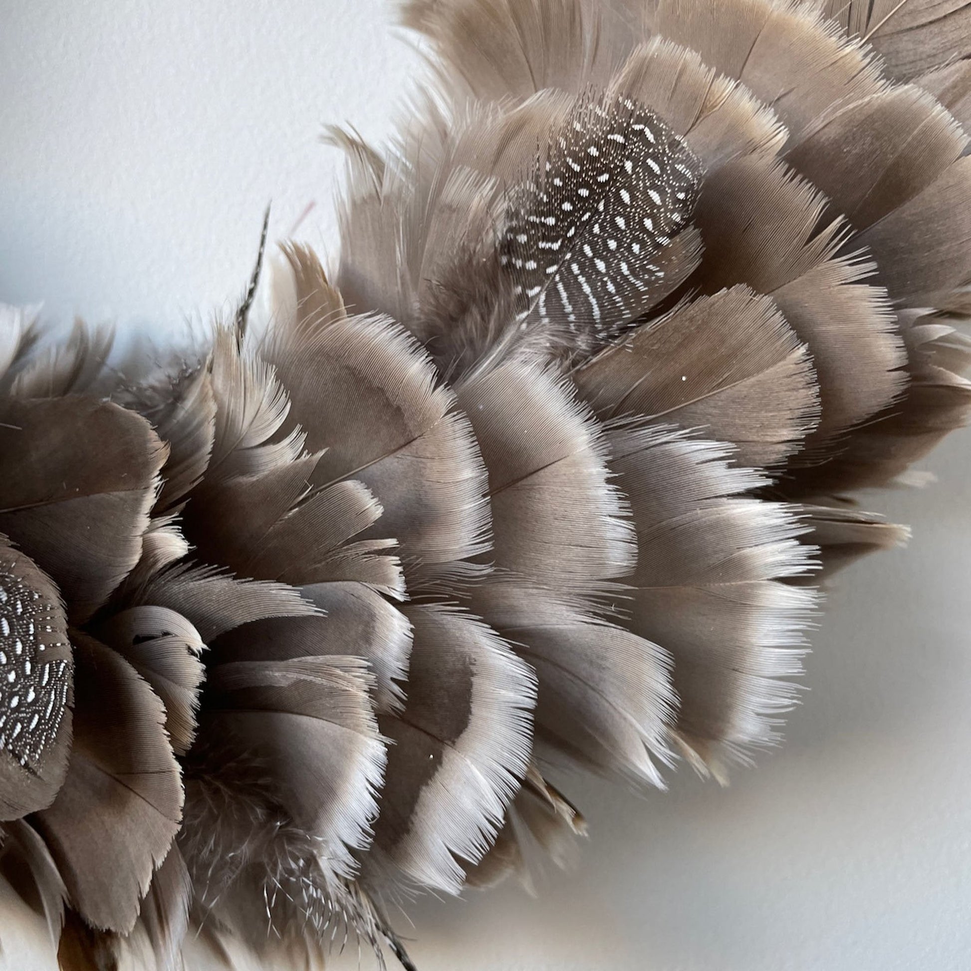 Taupe Feather Christmas Wreath - ScentiMelti Home Fragrance, Beauty & Gifts UK