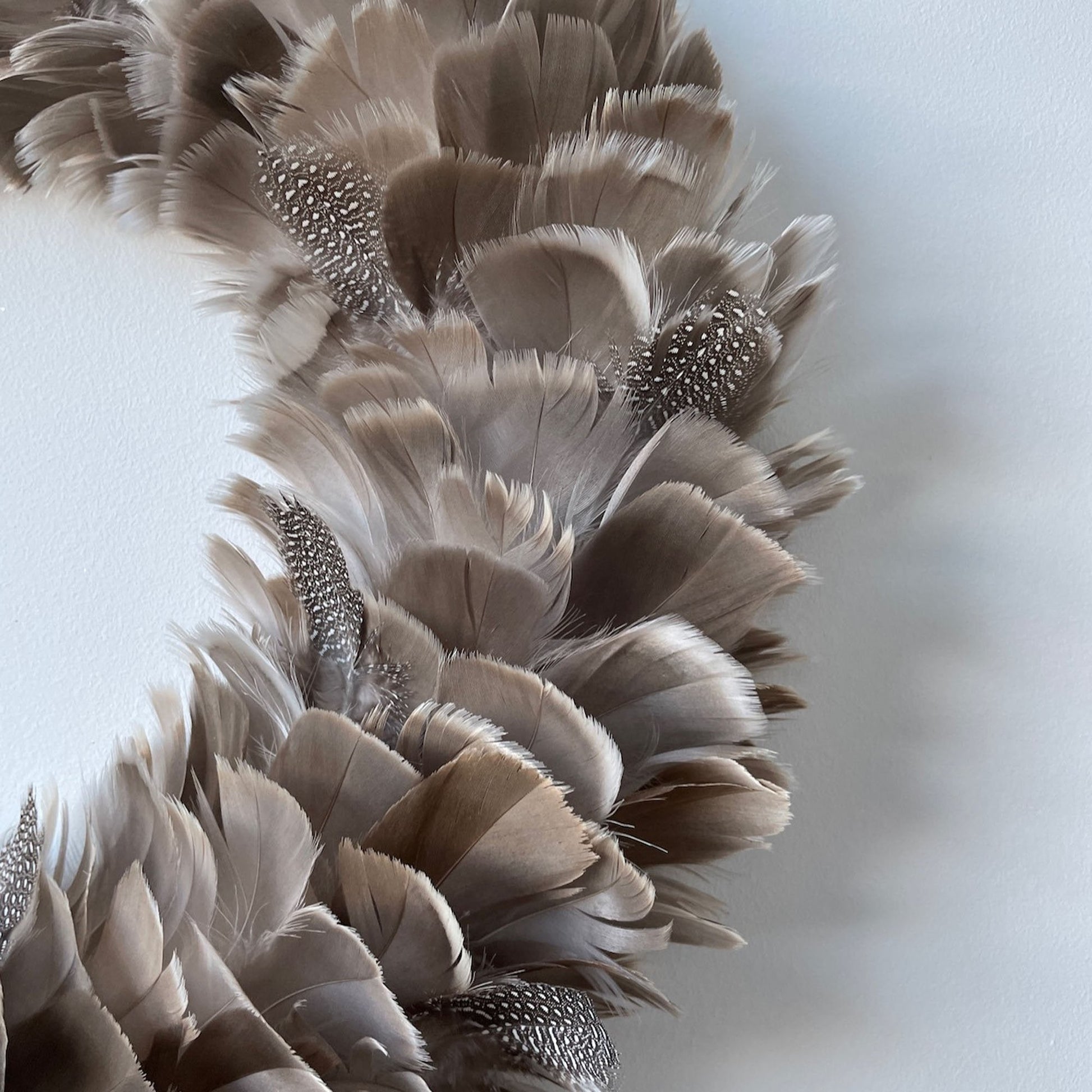 Taupe Feather Christmas Wreath - ScentiMelti Home Fragrance, Beauty & Gifts UK