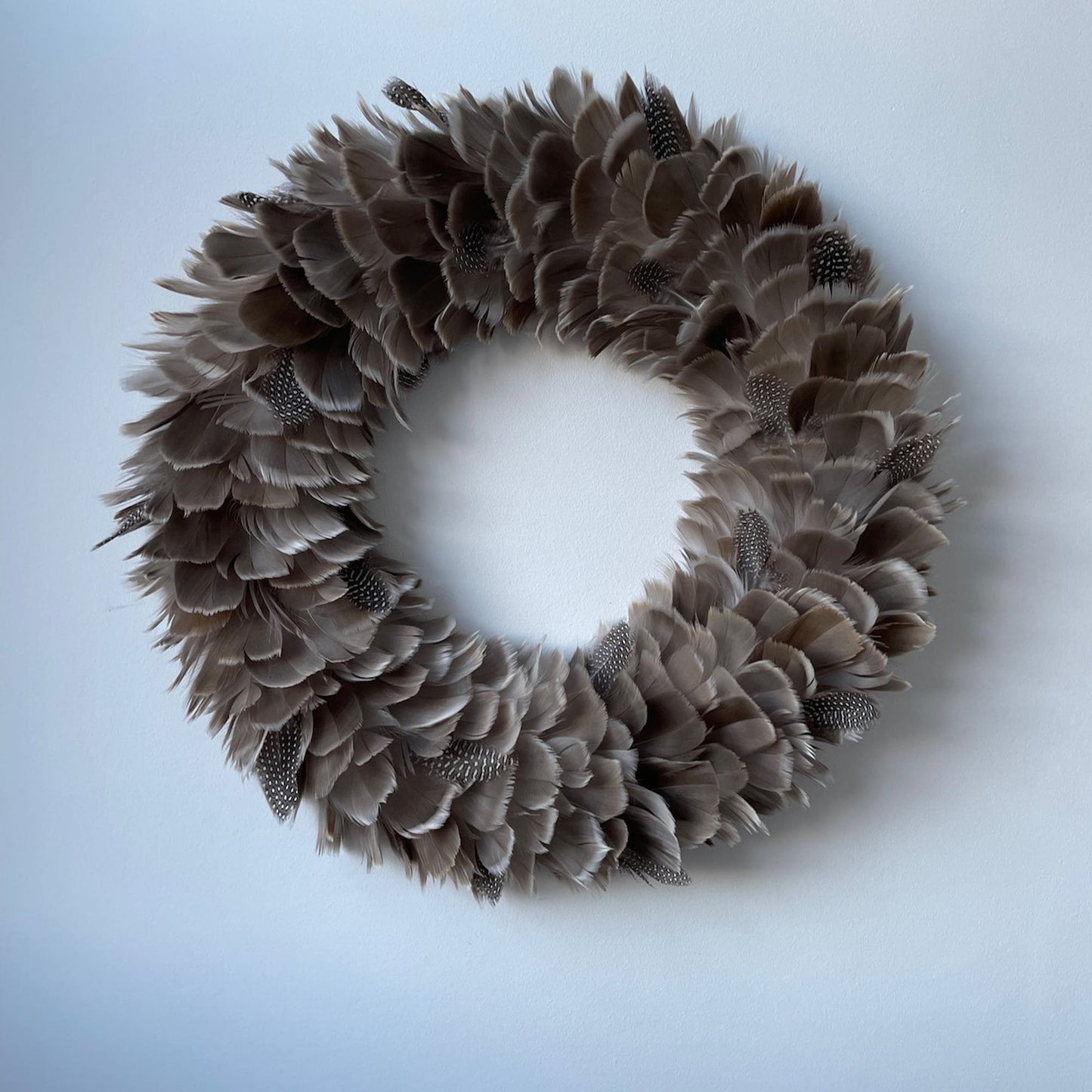 Taupe Feather Christmas Wreath - ScentiMelti Home Fragrance, Beauty & Gifts UK