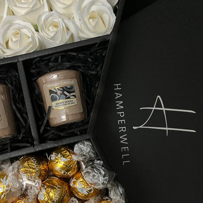 Lindt Lindor & Yankee Candle Signature Chocolate Bouquet With Ivory Roses - ScentiMelti  Lindt Lindor & Yankee Candle Signature Chocolate Bouquet With Ivory Roses