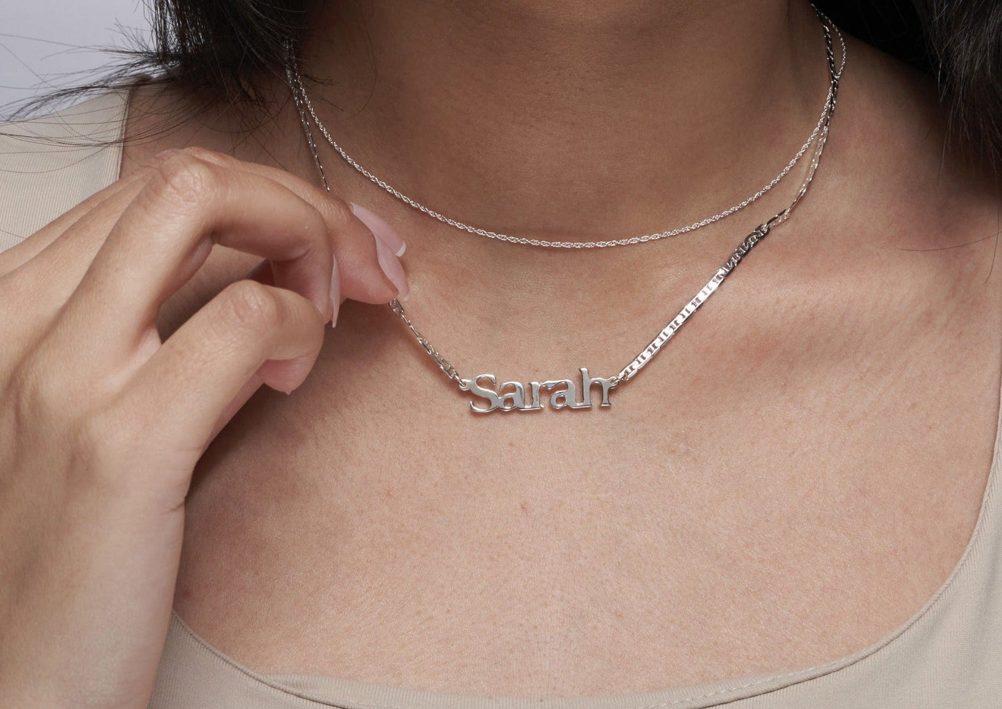 Personalised Name Necklace Anchor Mariner Chain Silver - ScentiMelti Home Fragrance, Beauty & Gifts UK