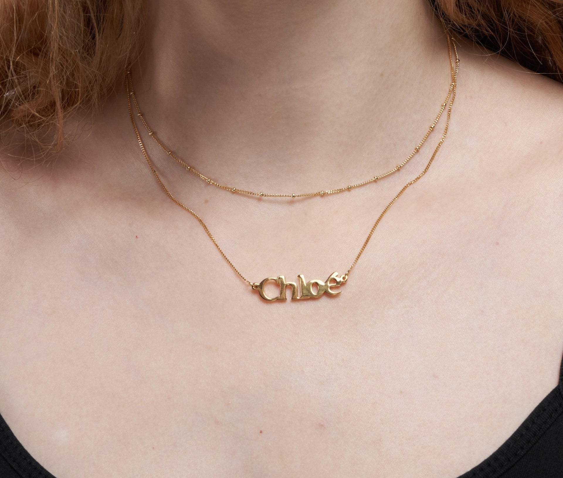 Personalised Name Necklace Fine Curb Chain 18K Gold Vermeil - ScentiMelti Home Fragrance, Beauty & Gifts UK