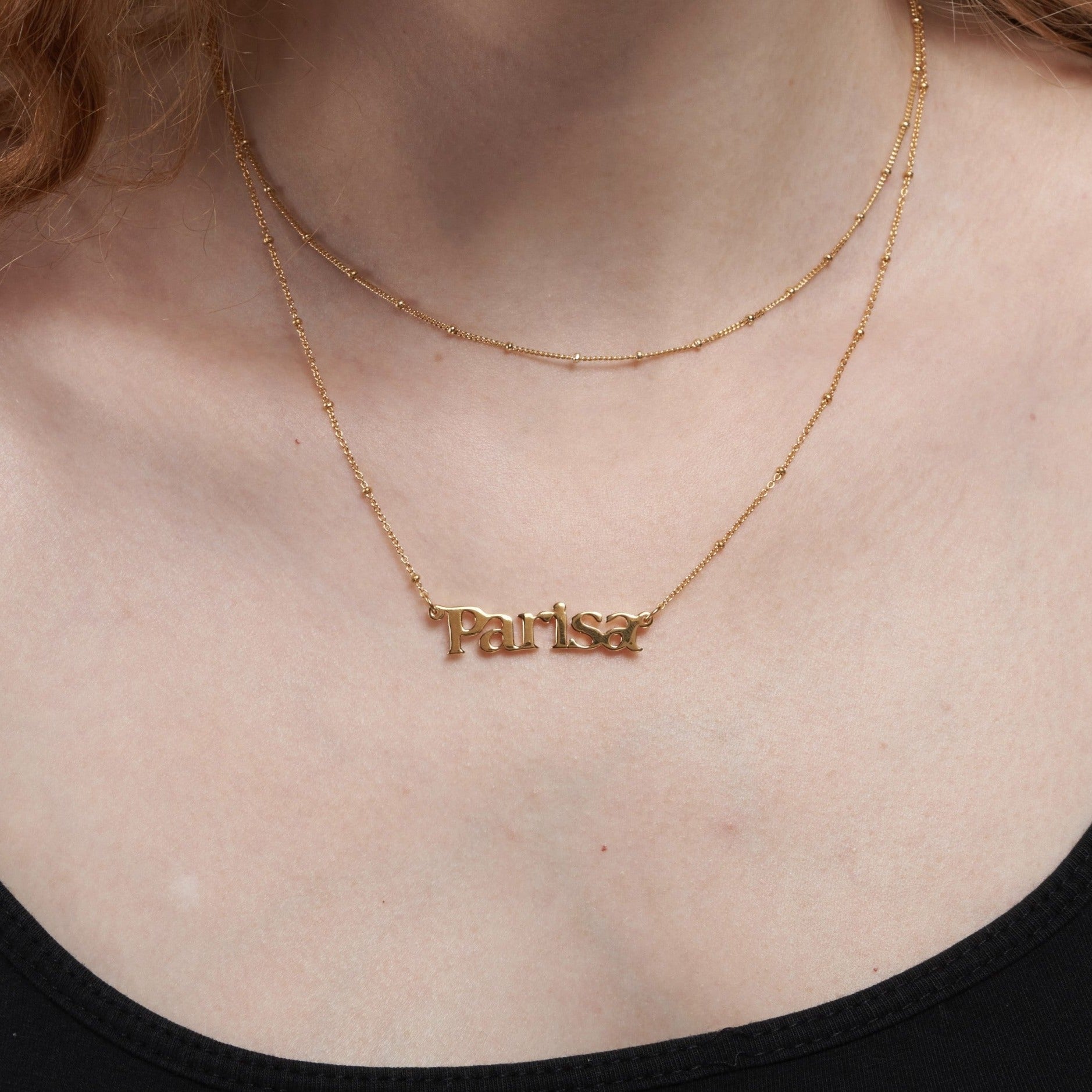 Personalised Name Necklace Satellite Chain Gold Vermeil - ScentiMelti Home Fragrance, Beauty & Gifts UK