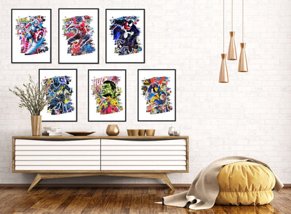 Set of 6 Superhero Splash Prints Digital Download Billies Inks ScentiMelti Wax Melts