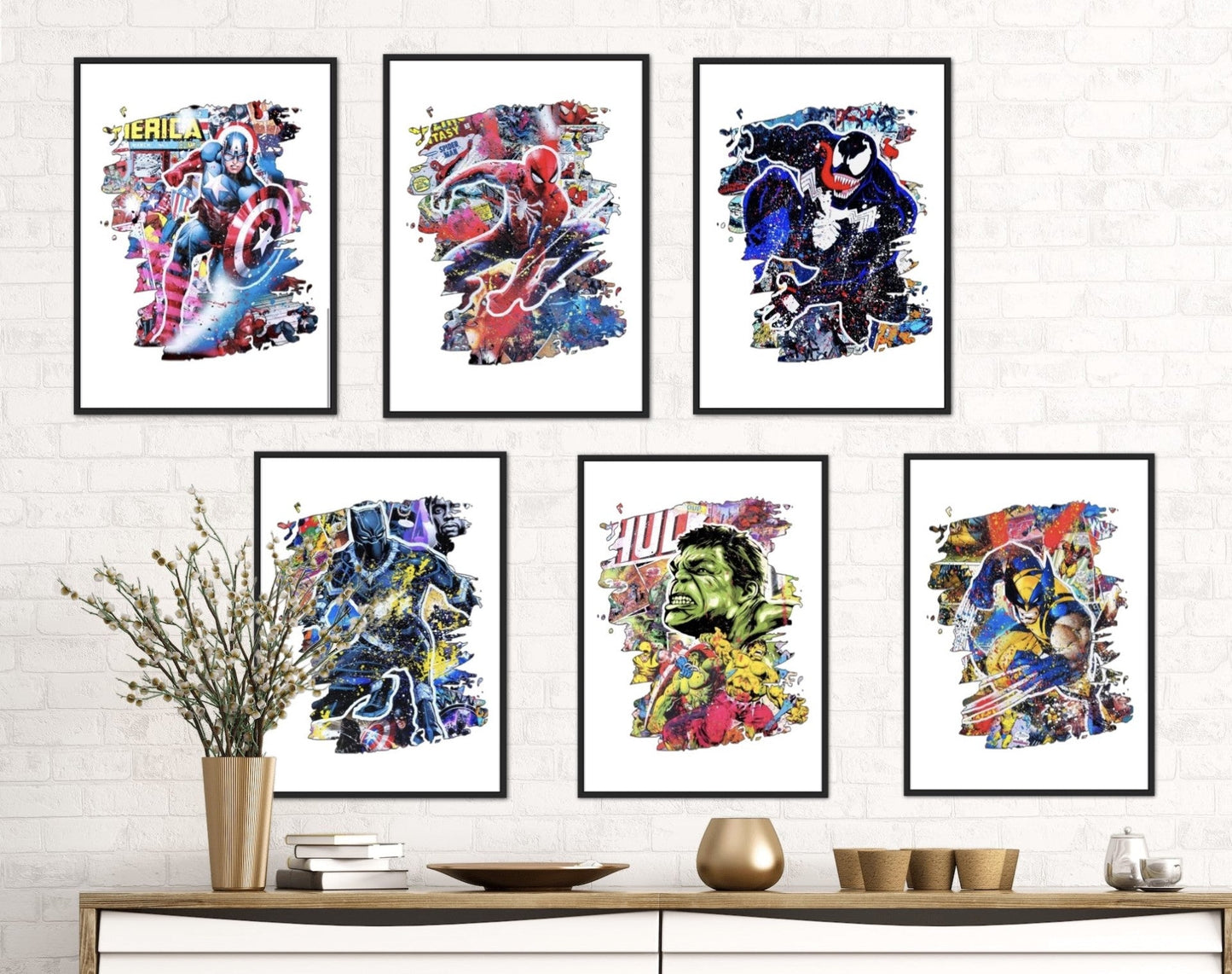 Set of 6 Superhero Splash Prints Digital Download Billies Inks ScentiMelti Wax Melts