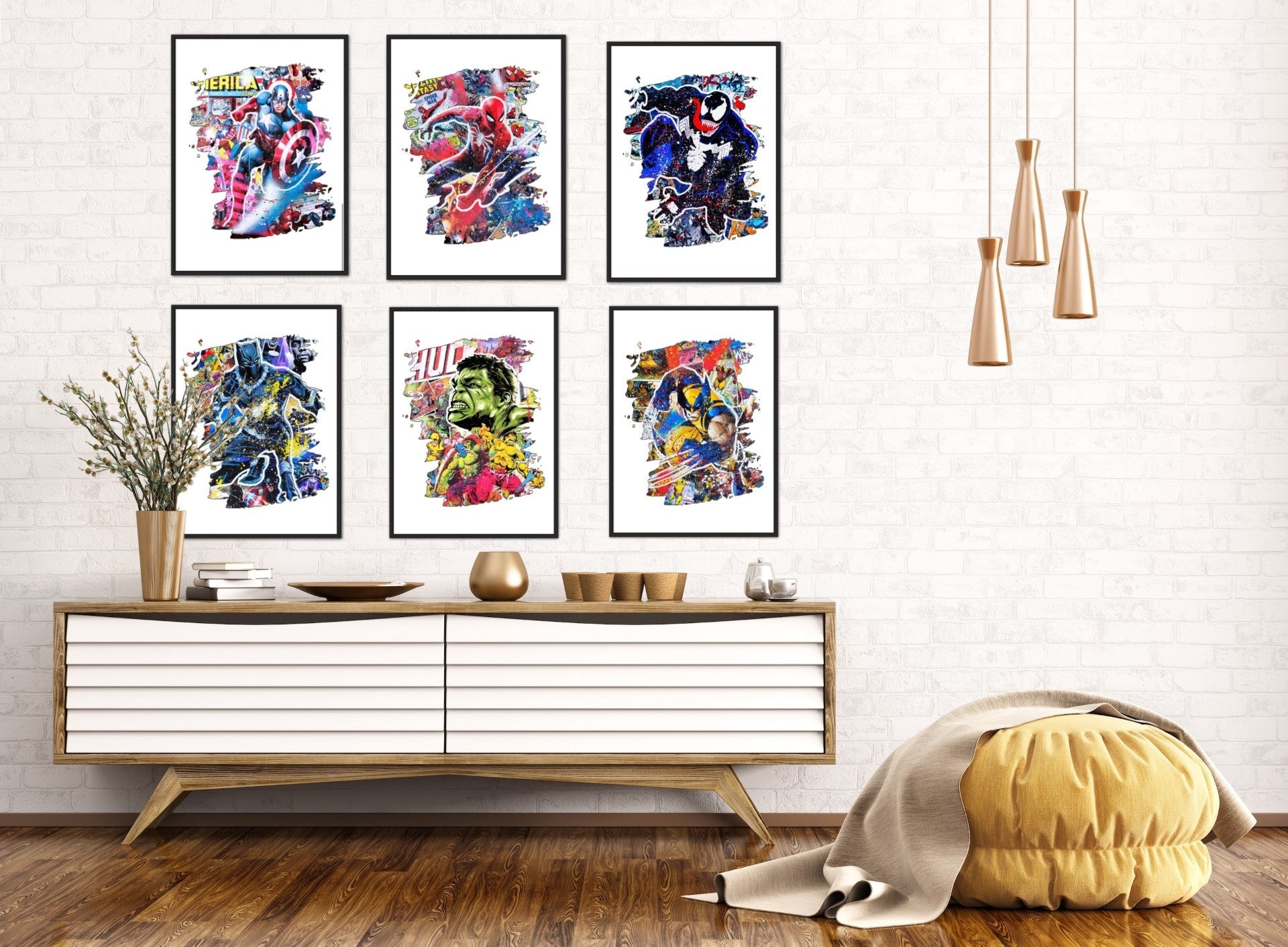 Set of 6 Superhero Splash Prints Digital Download Billies Inks ScentiMelti Wax Melts