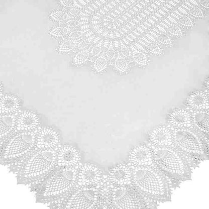 Tuscany Bistro Lace Vinyl Tablecloth / White - ScentiMelti Home Fragrance, Beauty & Gifts UK