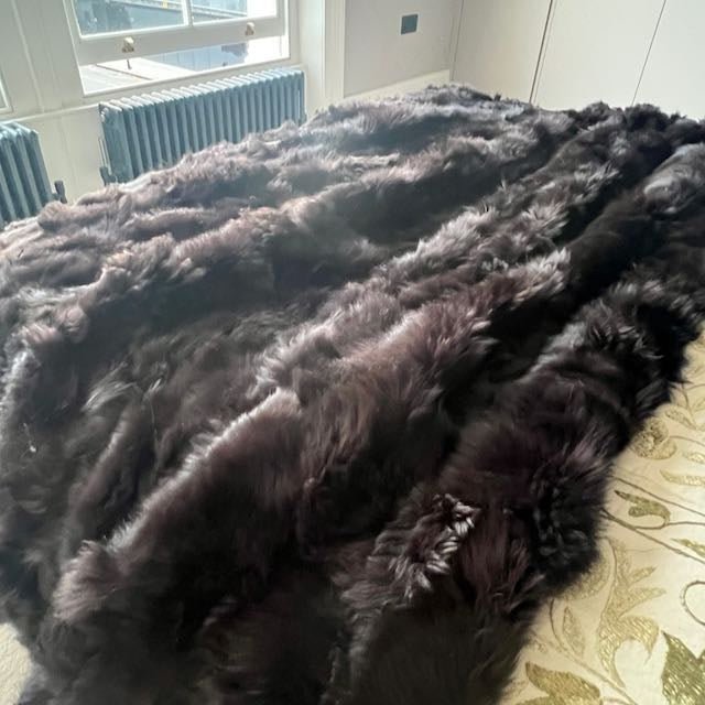 Tuscan Shearling Throw | Fur Blanket | Sheepskin Rug | Dark Chocolate - ScentiMelti Home Fragrance, Beauty & Gifts UK