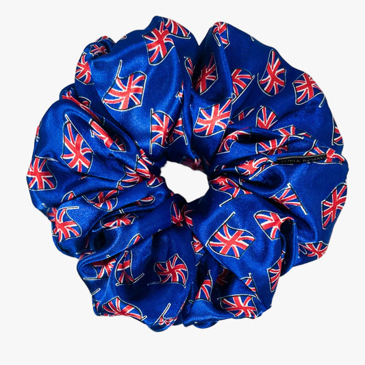 Union Flag / Union Jack Oversized Satin Scrunchie in Blue Luna Rossi ScentiMelti Wax Melts