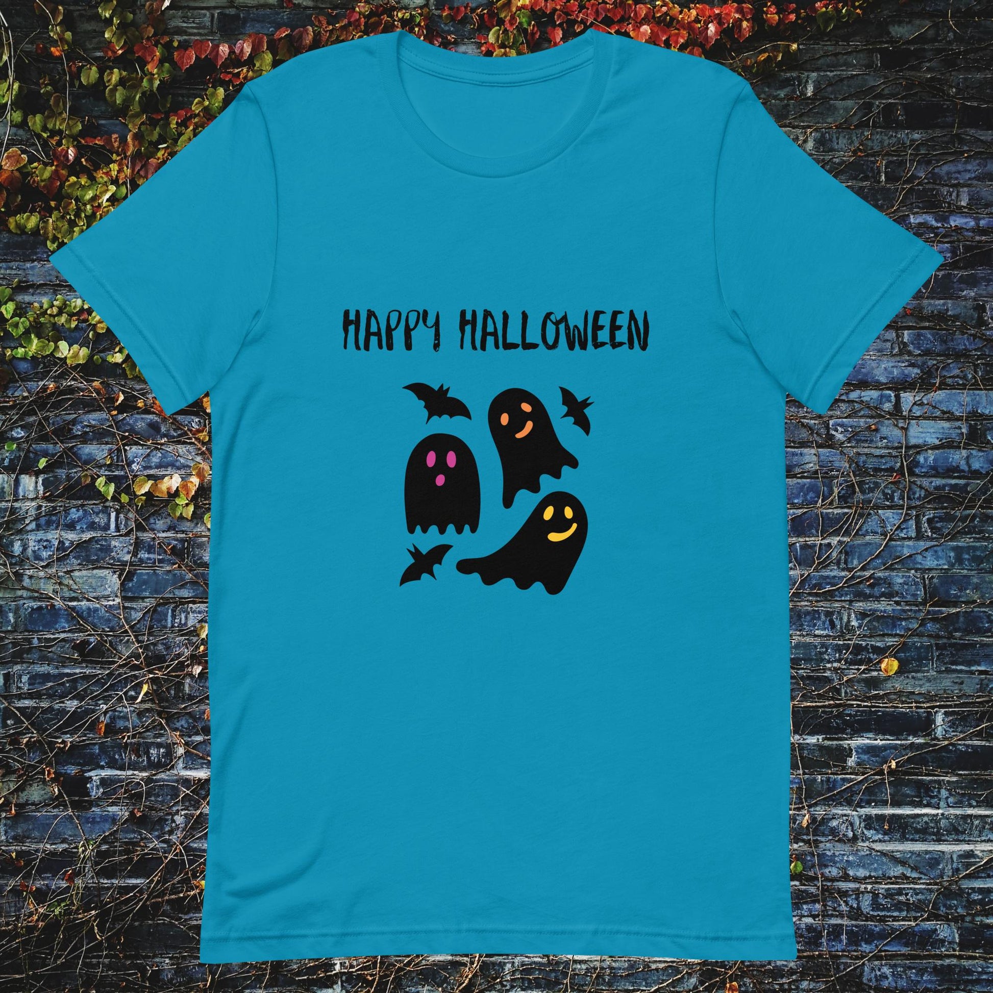 Unisex t-shirt Happy Halloween ghosts bats - ScentiMelti Home Fragrance, Beauty & Gifts UK