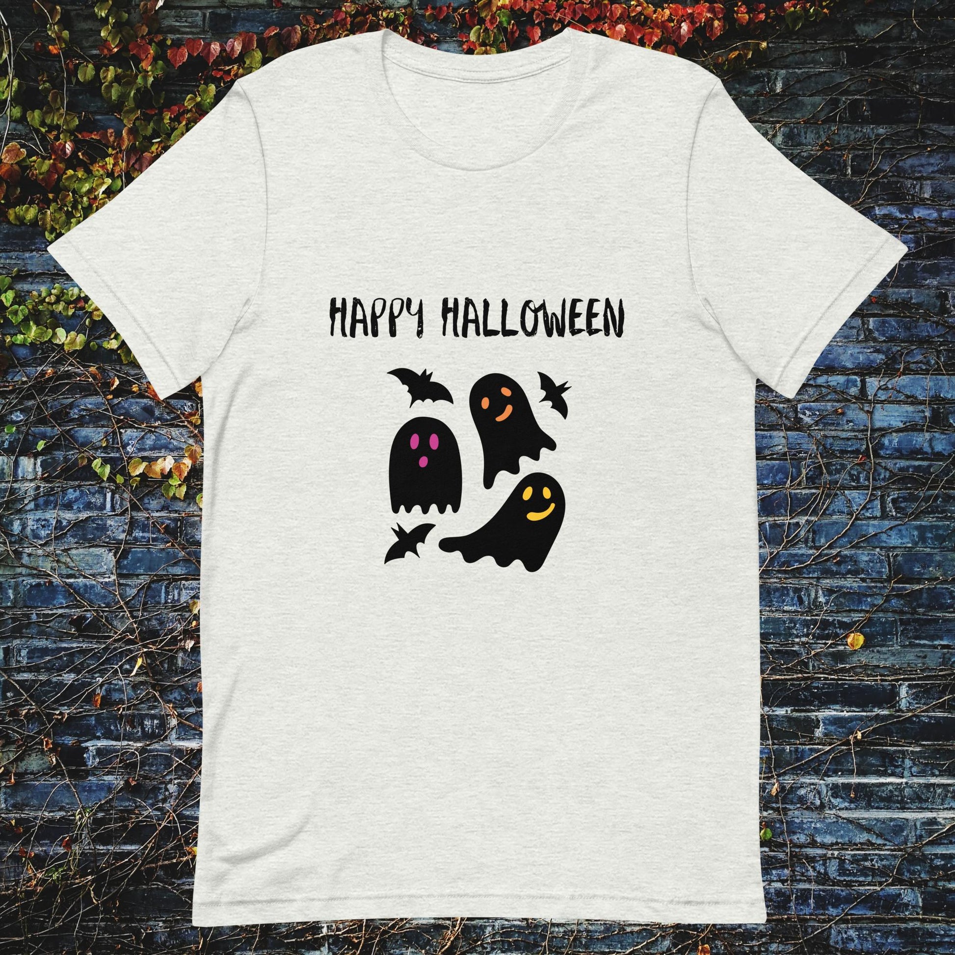 Unisex t-shirt Happy Halloween ghosts bats - ScentiMelti Home Fragrance, Beauty & Gifts UK