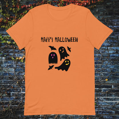 Unisex t-shirt Happy Halloween ghosts bats - ScentiMelti Home Fragrance, Beauty & Gifts UK