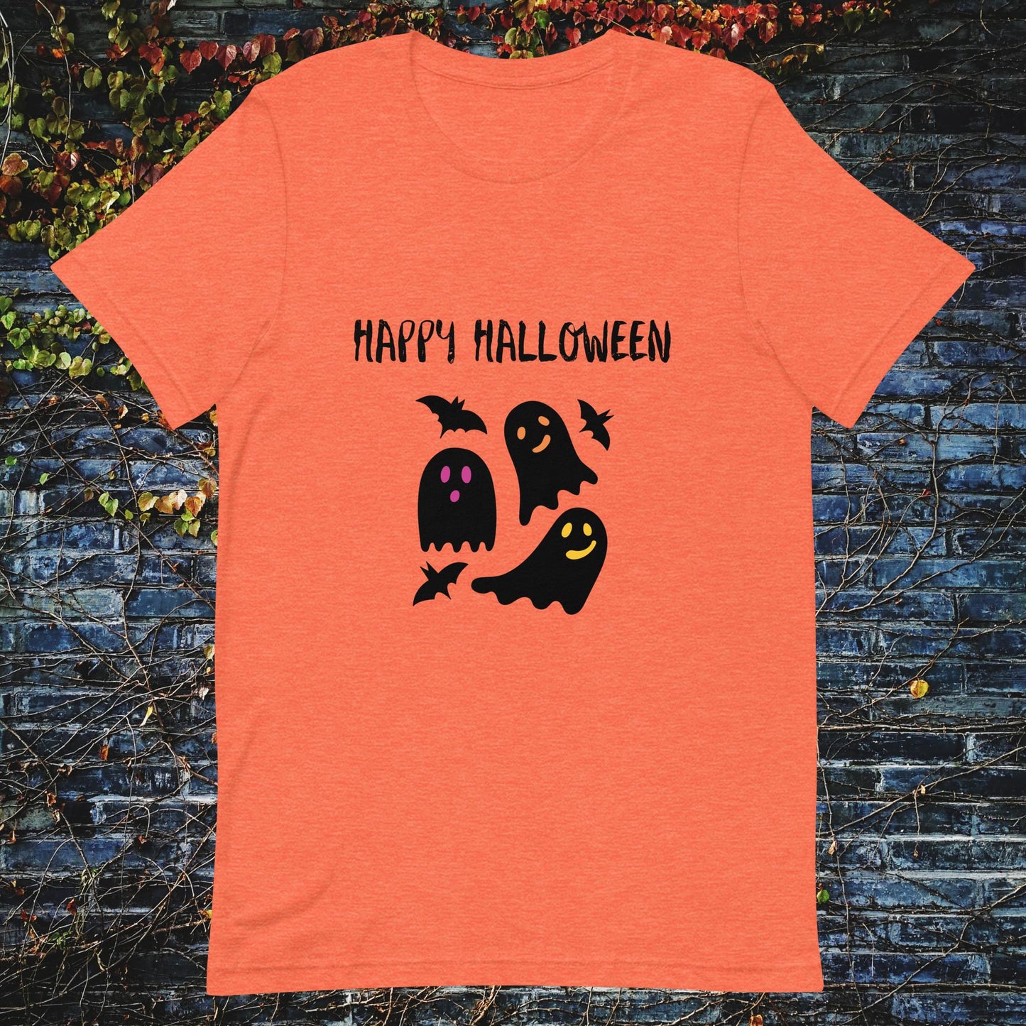 Unisex t-shirt Happy Halloween ghosts bats - ScentiMelti Home Fragrance, Beauty & Gifts UK